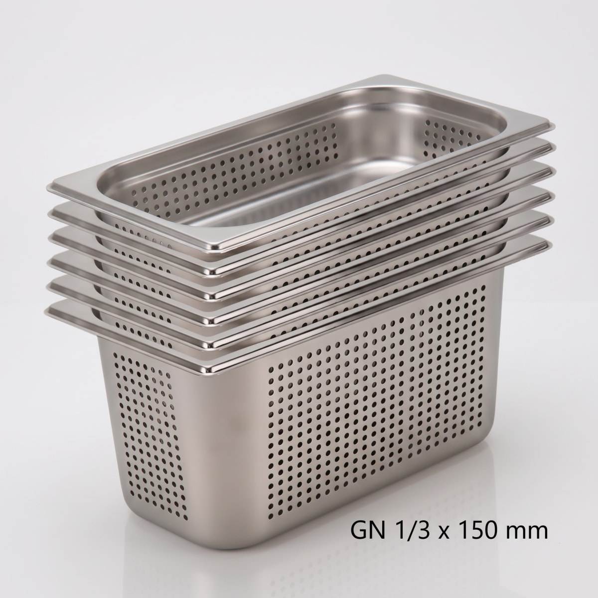 Pack 6 Depositos Gastro GN 1/3x 150 mm Acero Inox PERFORADO1