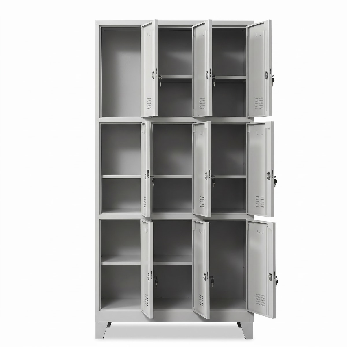 Locker Casillero Metalico 3 Cuerpos 9 Puertas con patas2