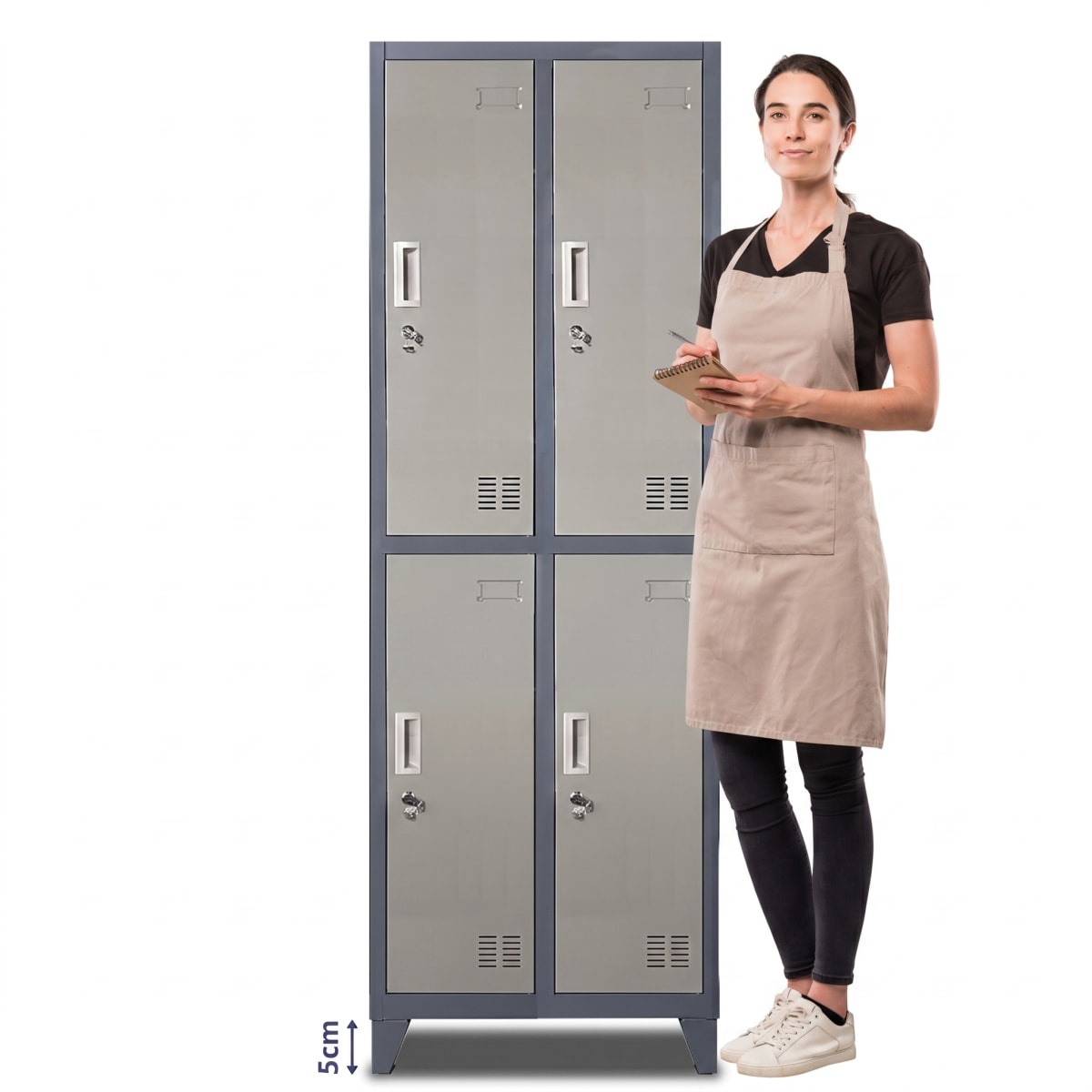 Locker Casillero Metálico 2 Cuerpos 4 Puertas con patasss1