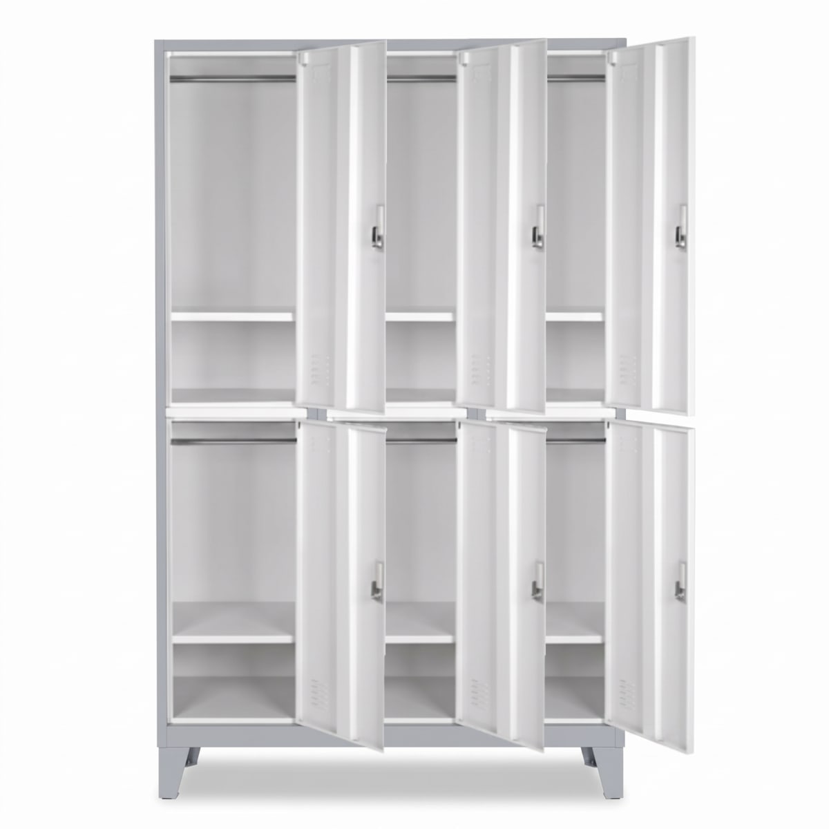 Locker Casillero Metalico 3 Cuerpos 6 Puertas con patas2