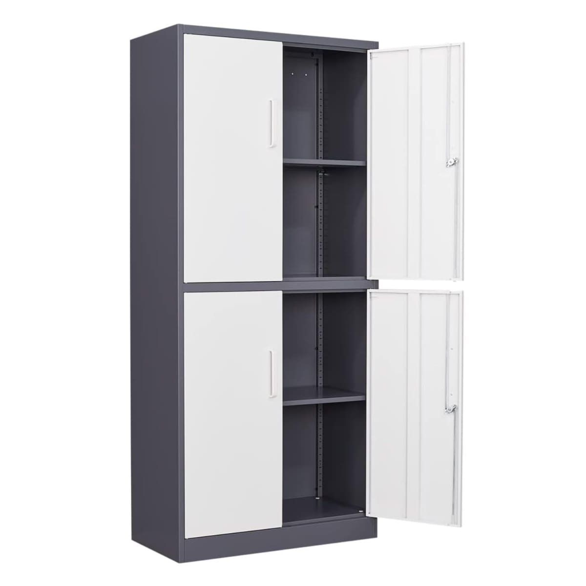 Armario de Acero 90x40x185 cm. 2 Cuerpos 4 Puertas Bandejas Horizontales4