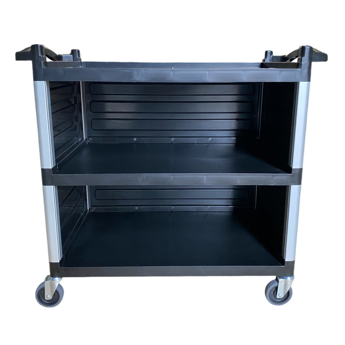 Carro Multiuso Plástico Grande Cerrado 100x50x92 Negro4