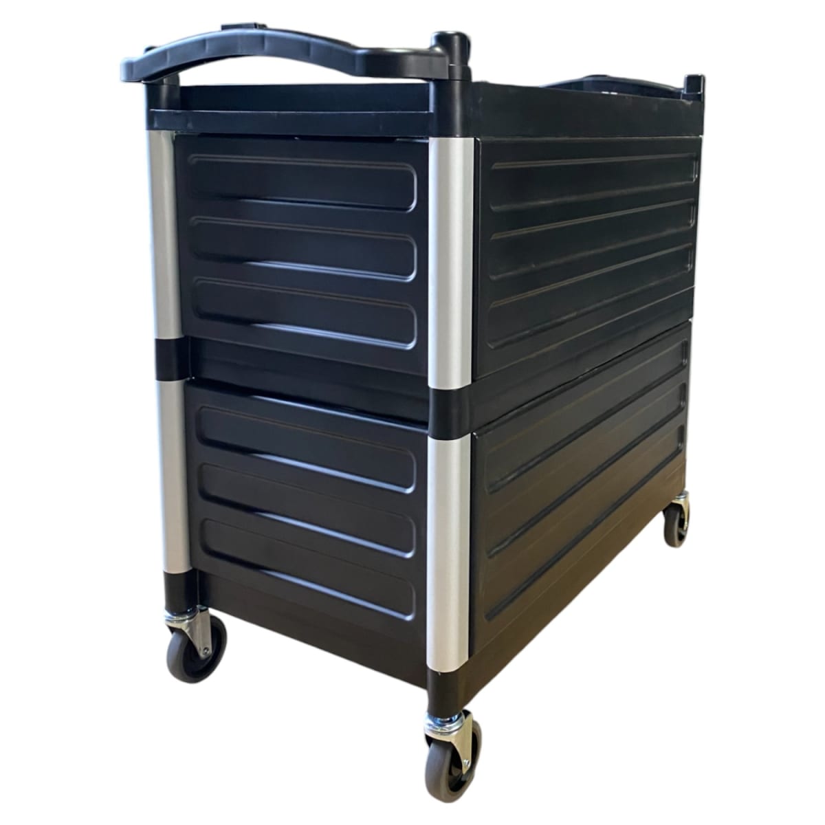 Carro Multiuso Plástico Grande Cerrado 100x50x92 Negro3