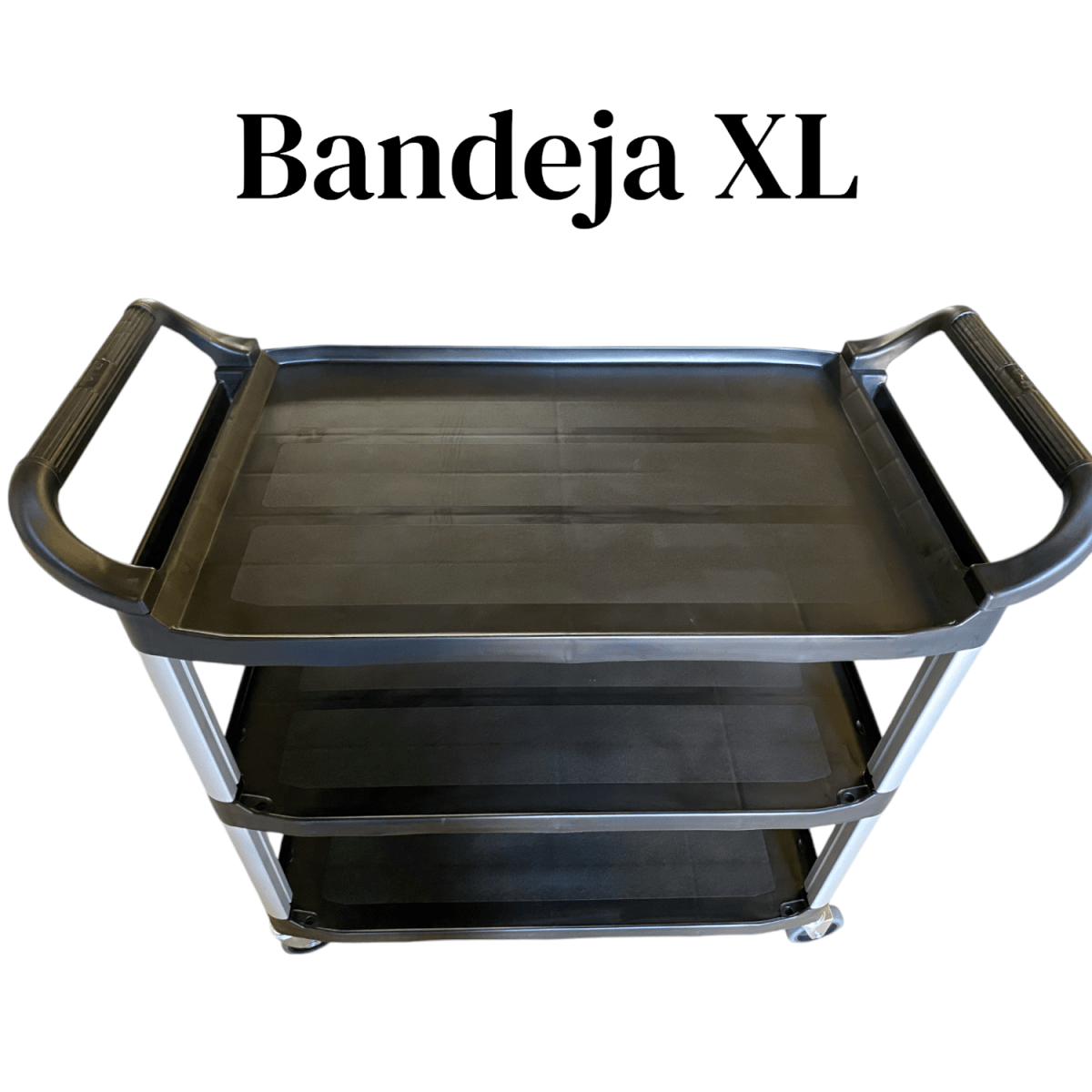 Carro Multiuso Plástico Grande XL 103x50x96 Negro4