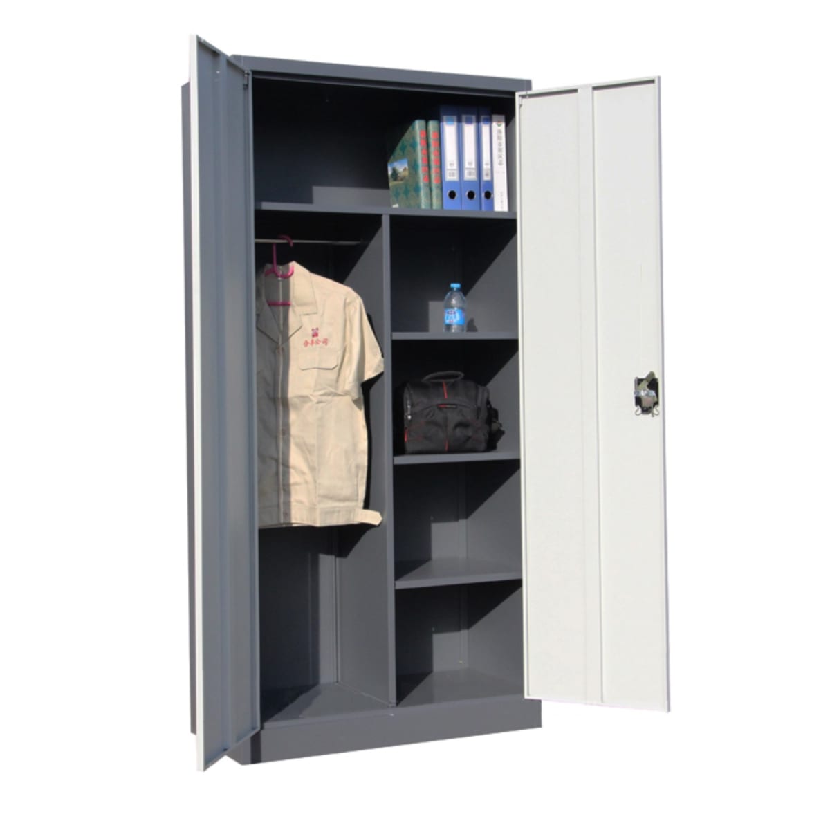 Armario de Acero 90x40x185 cm. 6 Espacios. 2 Cuerpos 2 Puertas3