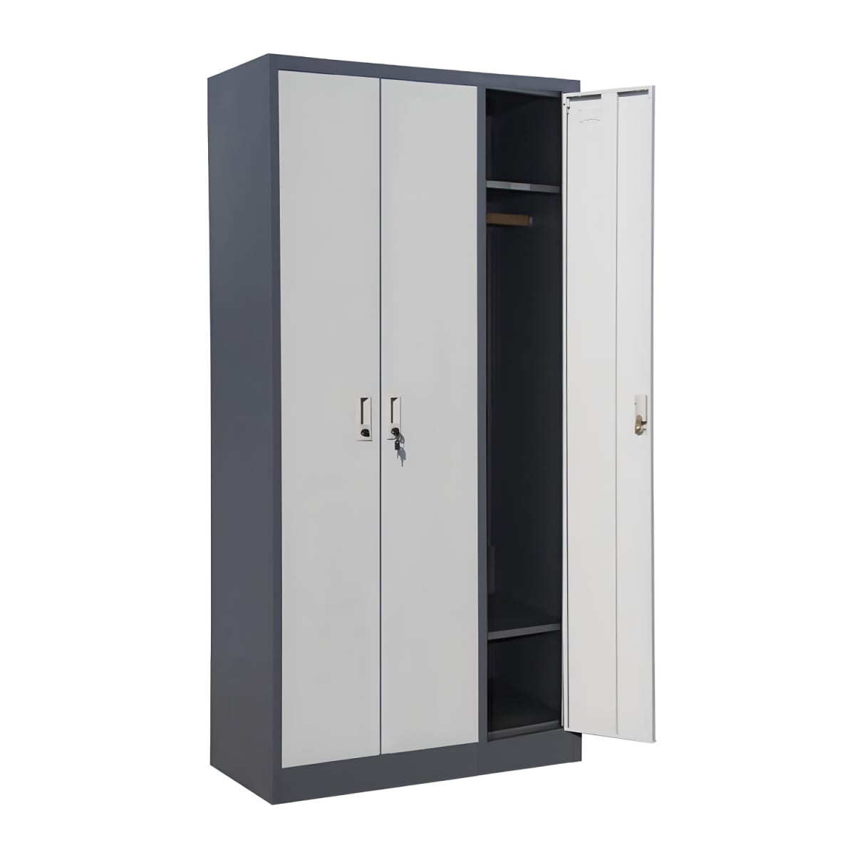 Armario de Acero 90x40x185 cm. 8 Espacios. 2 Cuerpos 3 Puertas4