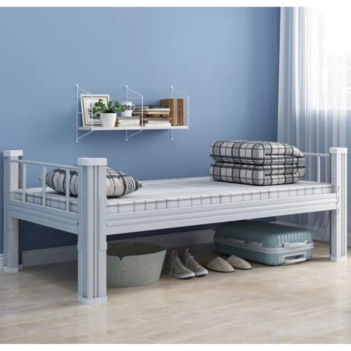 Cama una Plaza 90x200 cm. Acero Blanca ProChef3