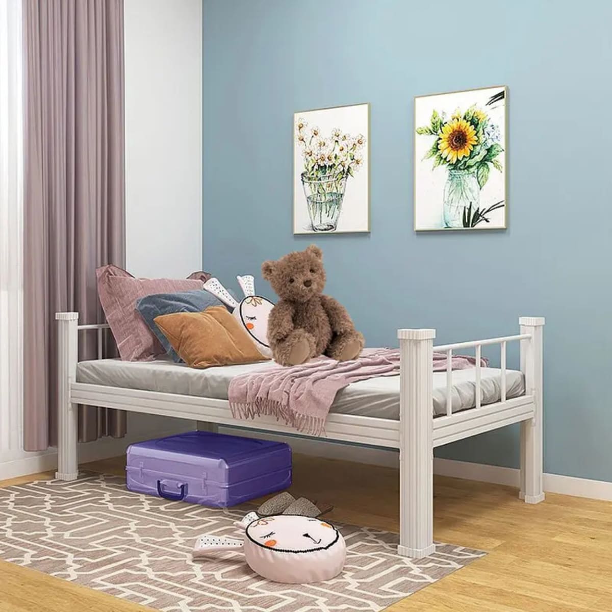 Cama una Plaza 90x200 cm. Acero Blanca ProChef4