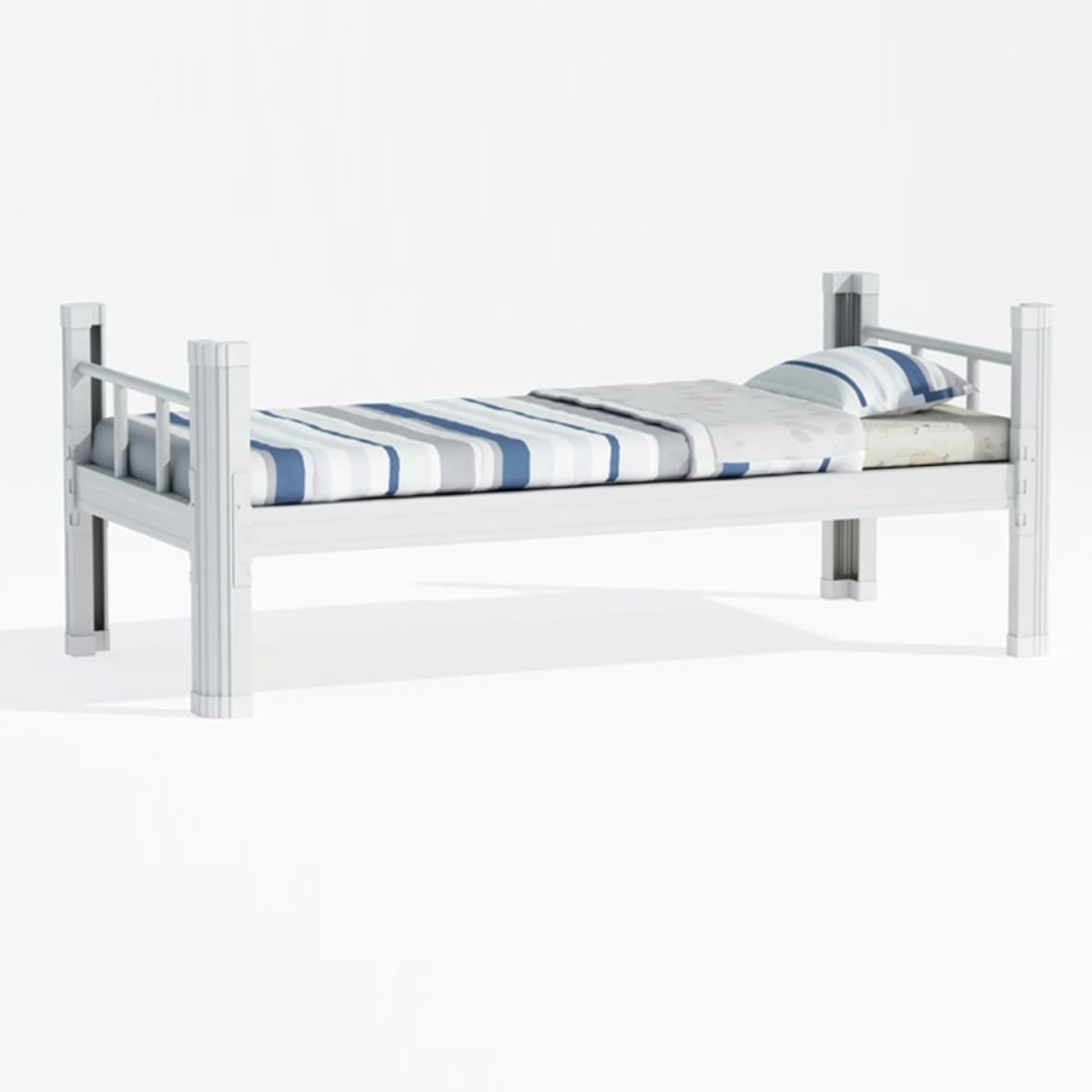 Cama una Plaza 90x200 cm. Acero Blanca ProChef2