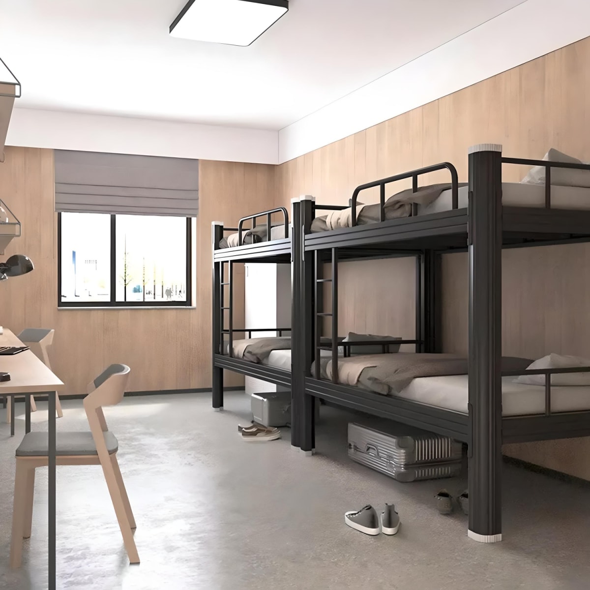 Camarote una Plaza Acero 90x200x185 cm Negro6