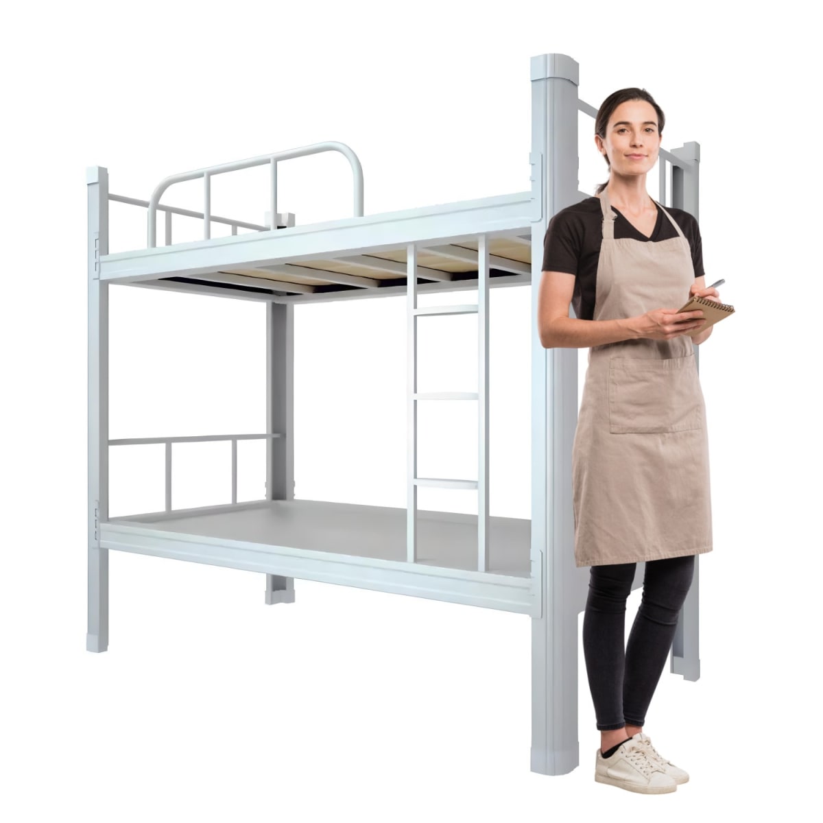 Camarote una Plaza Acero 90x200x185 cm Blanco1