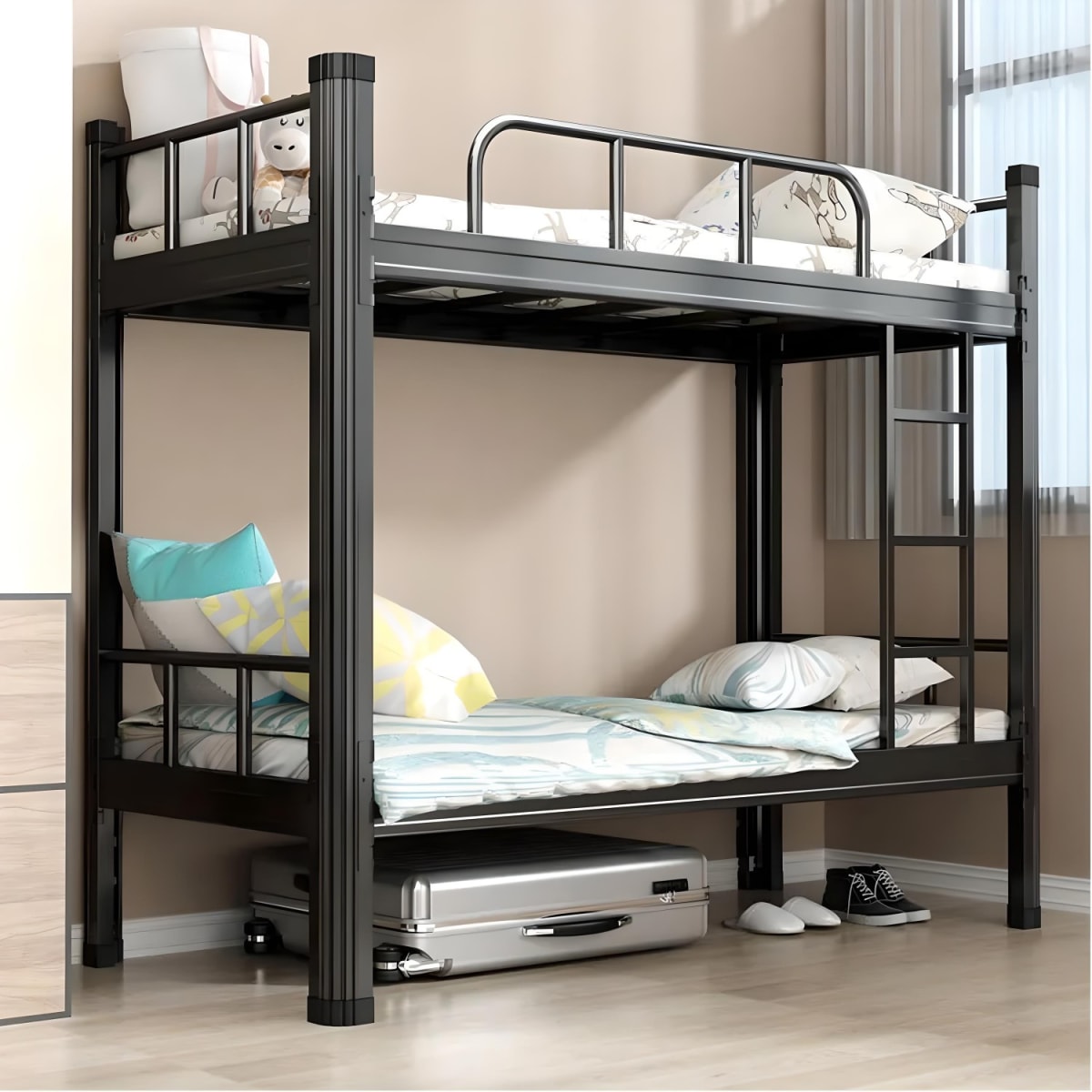 Camarote una Plaza Acero 90x200x185 cm Negro7