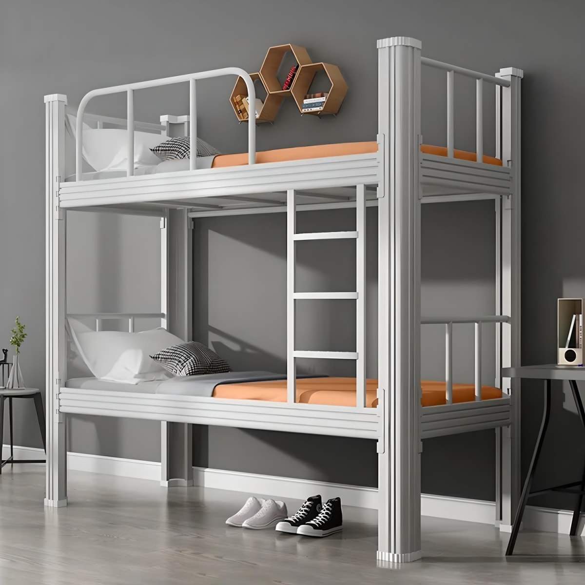 Camarote una Plaza Acero 90x200x185 cm Blanco6