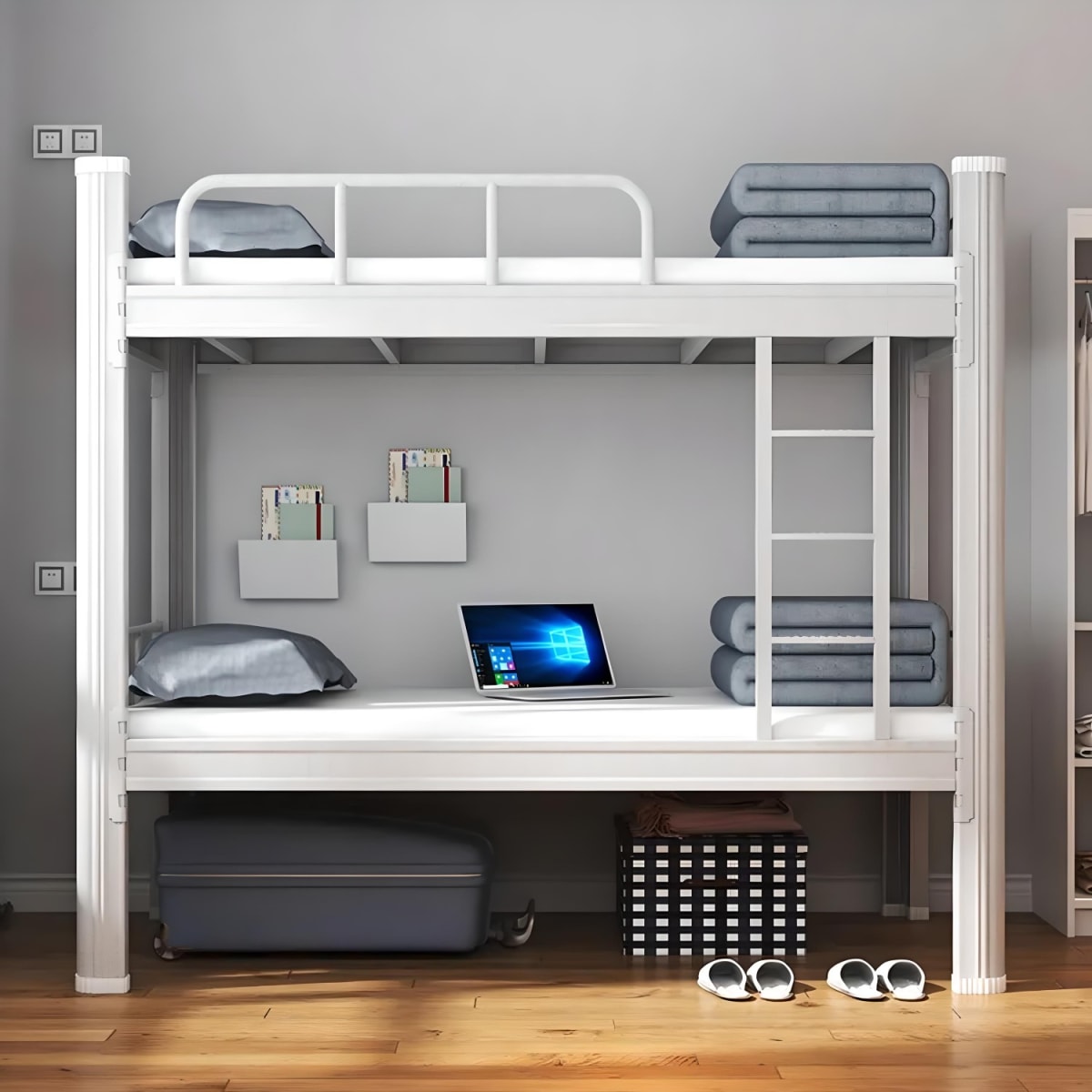 Camarote una Plaza Acero 90x200x185 cm Blanco4