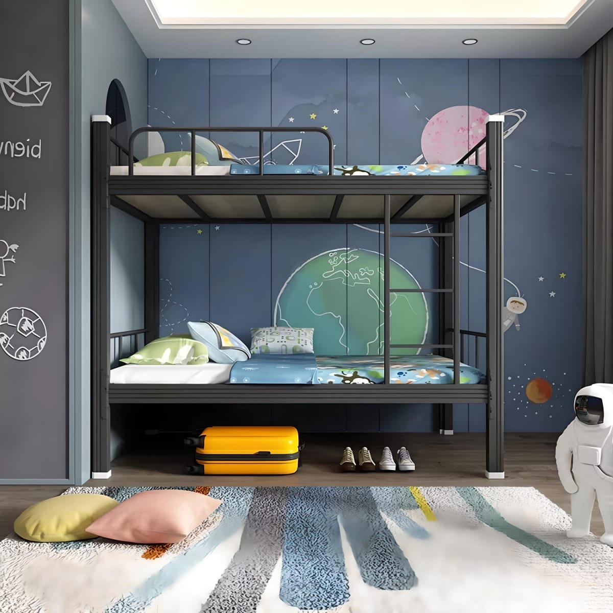 Camarote una Plaza Acero 90x200x185 cm Negro5