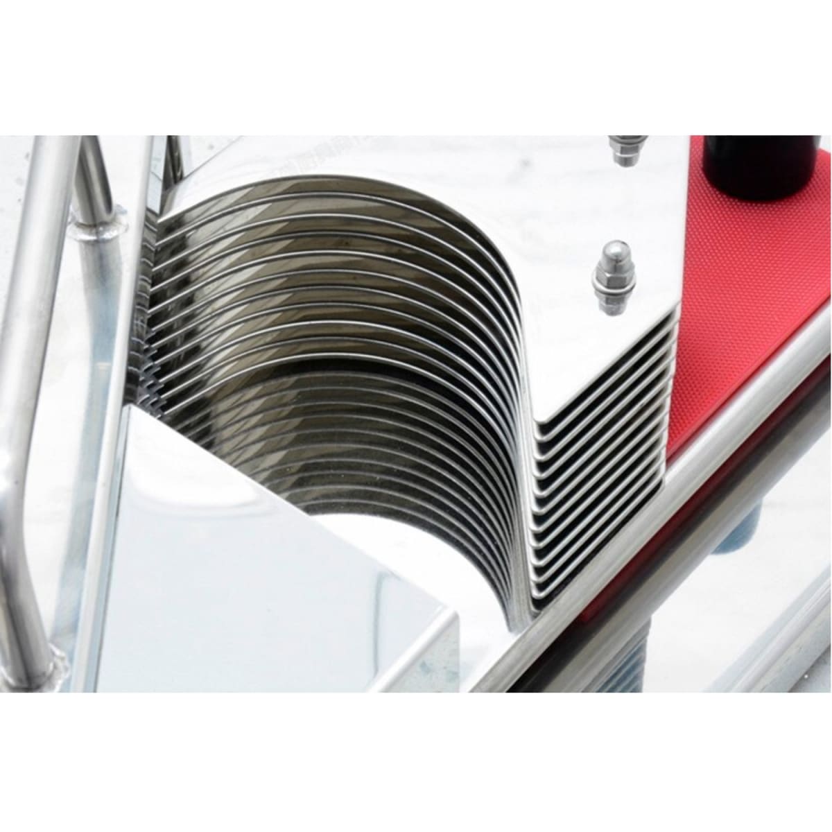 Cortadora rebanadora manual de tomates acero inox. Chica4