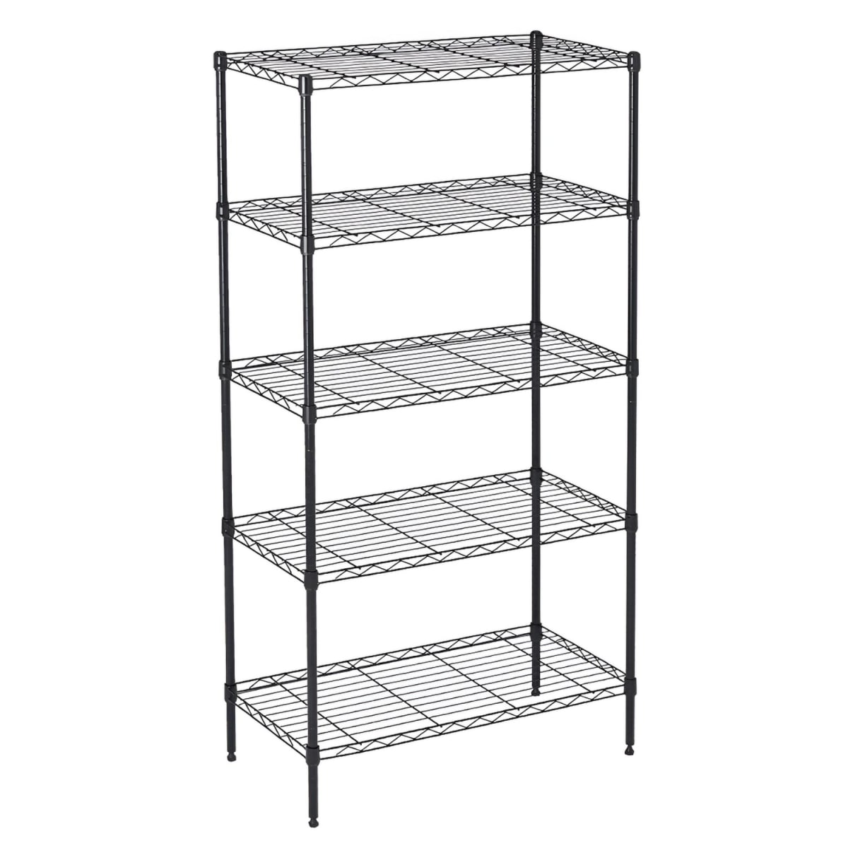 Estante 60x35x150 cm. Acero Pintado Negro 5 bandejas Cap. 150 kg.2