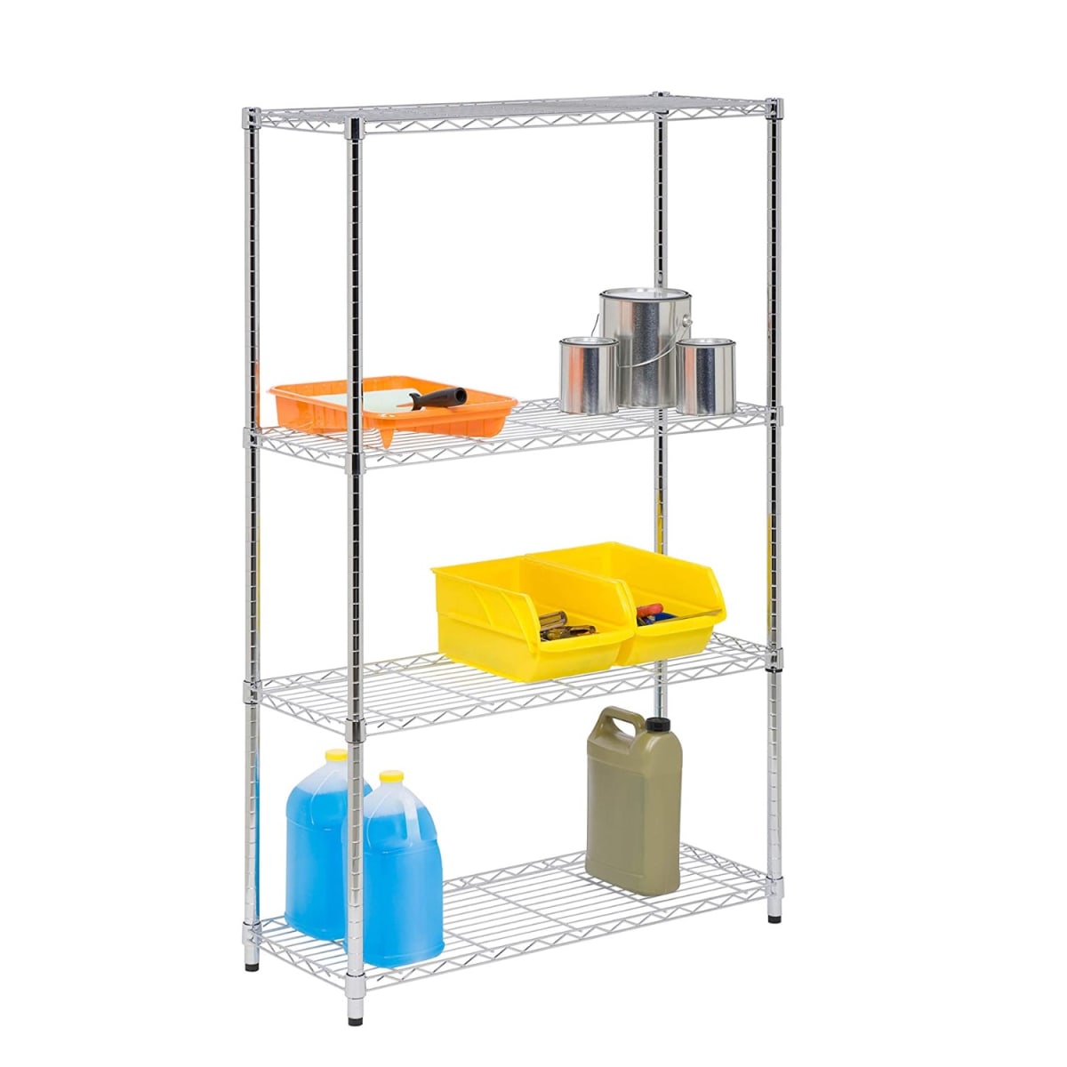 Estante Acero Cromado 4 bandejas 90x35x150 cm. Capacidad 480 kg.3