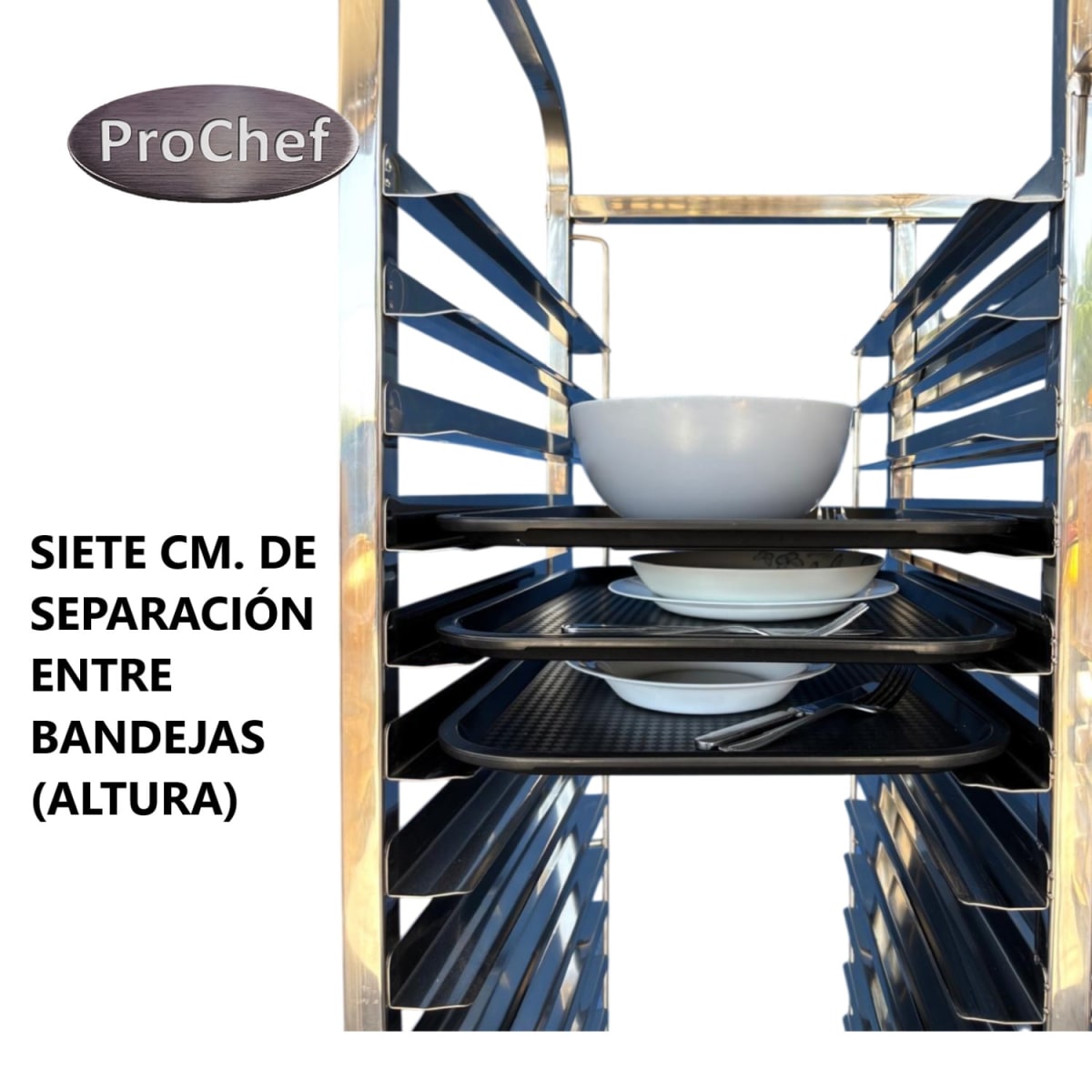 Carro Bandejero Acero Inox. 20 Bandejas Casino 35x45 cm.5