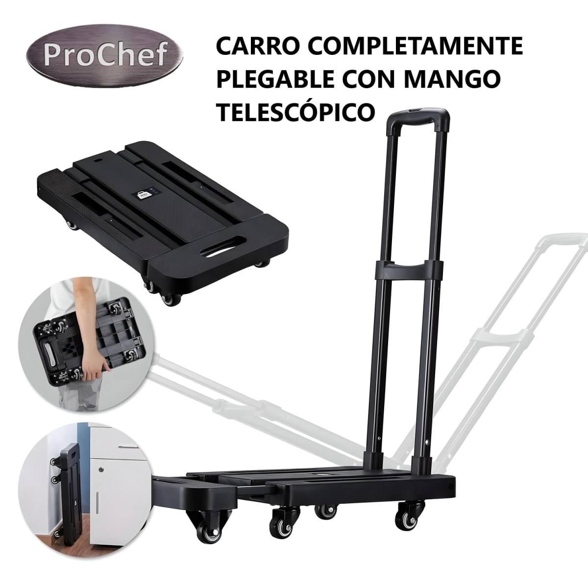 Carro Transportador Plegable 30x57 cm. Capacidad 200K7