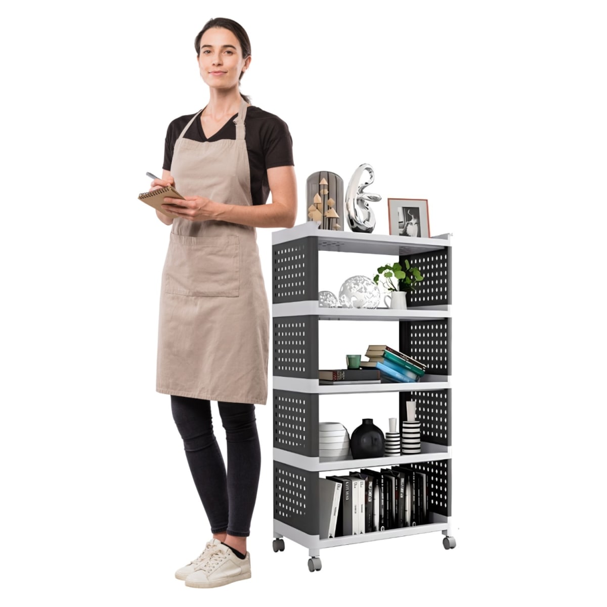 Carro Estante Organizador Plástico 5 Bandejas Removibles1