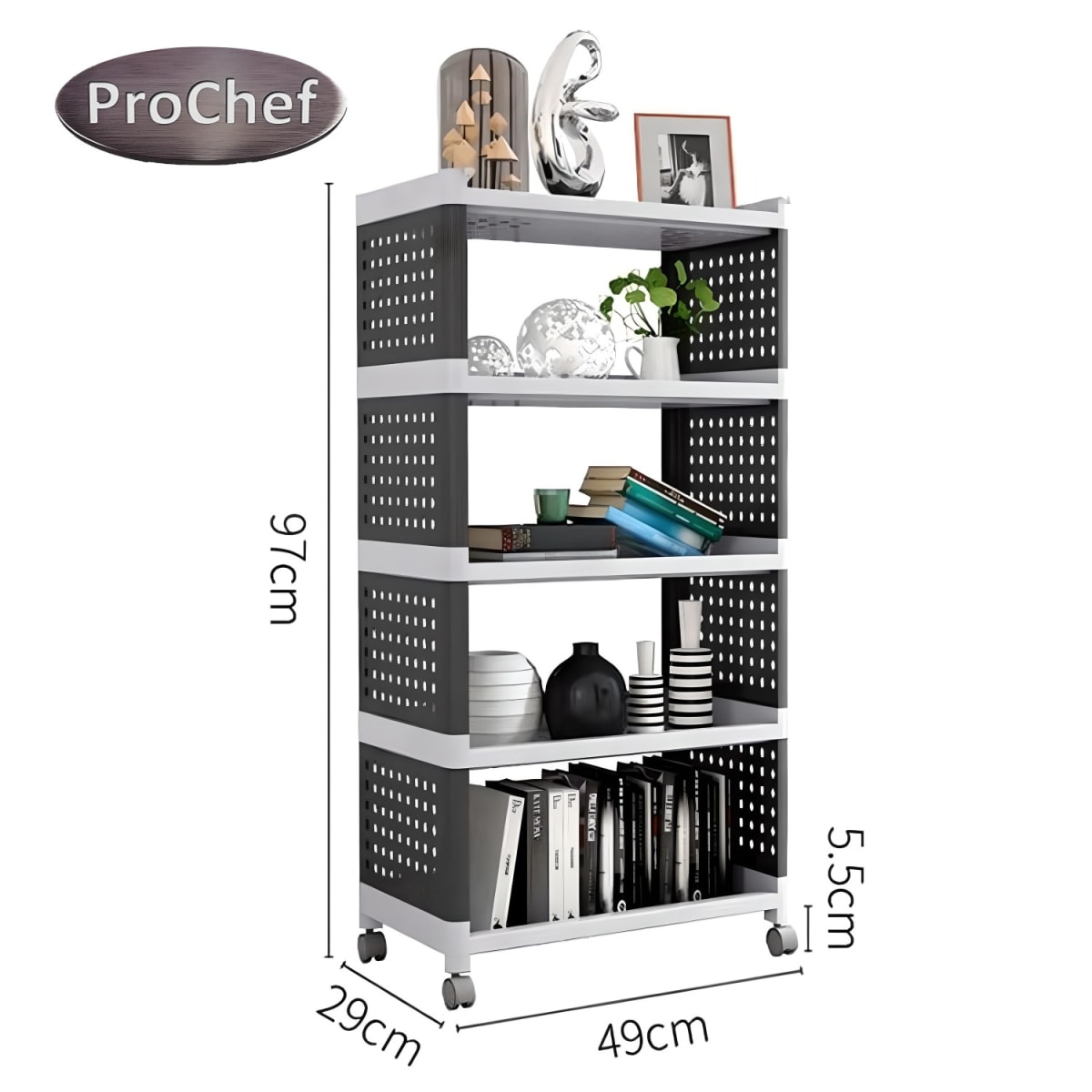 Carro Estante Organizador Plástico 5 Bandejas Removibles6