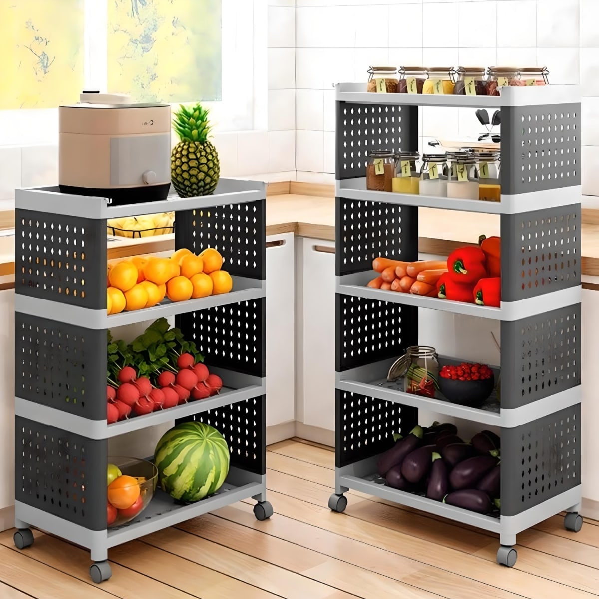 Carro Estante Organizador Plástico 5 Bandejas Removibles8