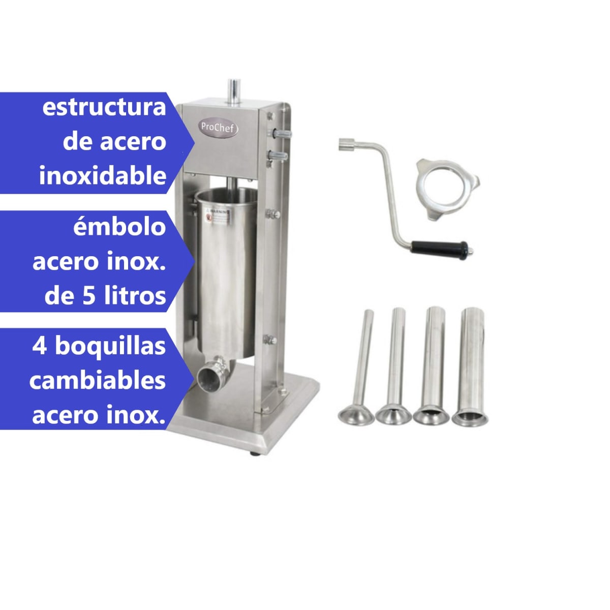 Embutidora Manual Vertical 5 Litros ProChef3