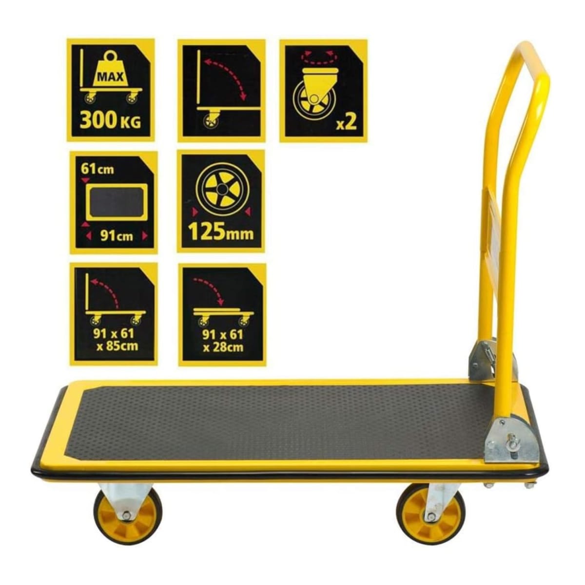 Carro de Acero para 300 kg. Plegable. 91 x 61 cm5