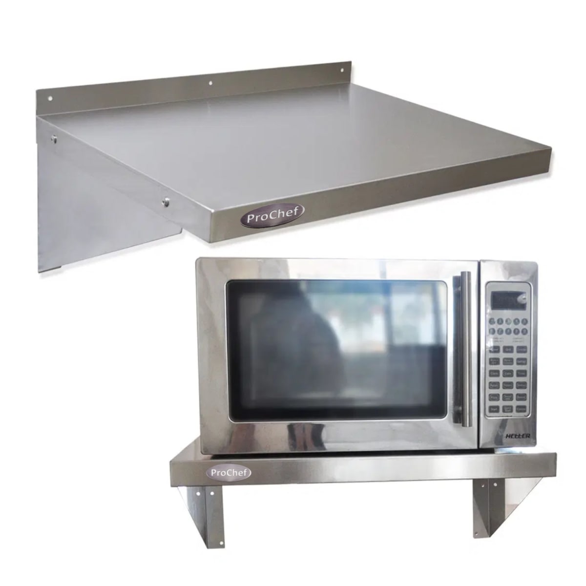 Repisa Mural Lisa 56x46 cm Acero Inoxidable para Microondas3