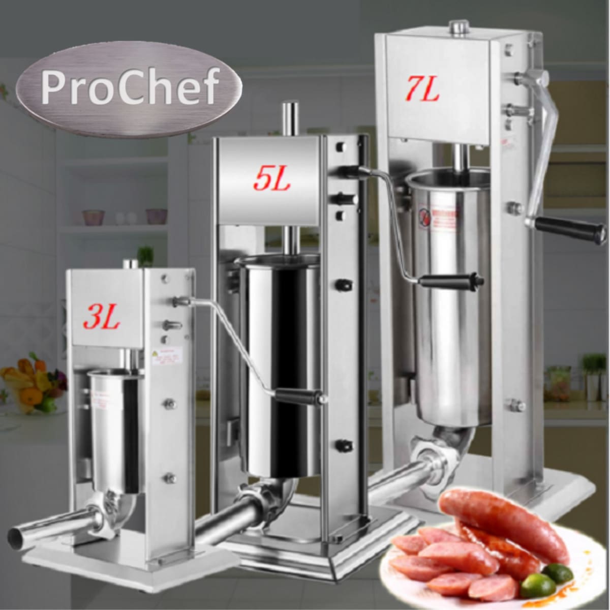 Embutidora Manual Vertical 3 Litros Acero Inox.4
