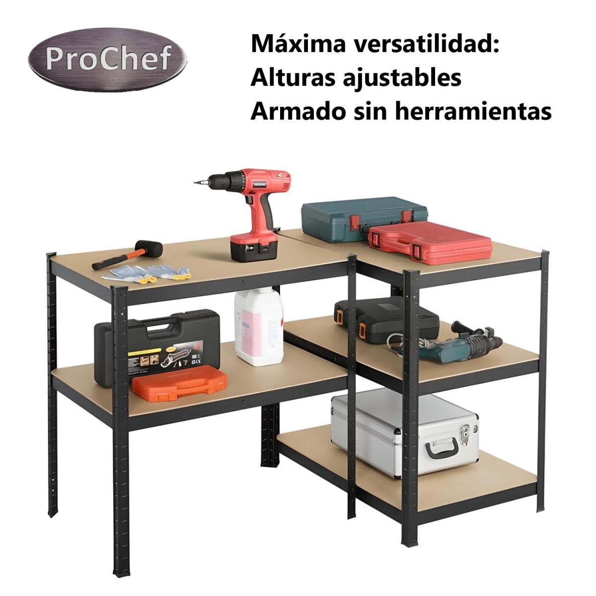 Estante 90x40x180 cm Acero Pintado 5 Band. 875 Kg4