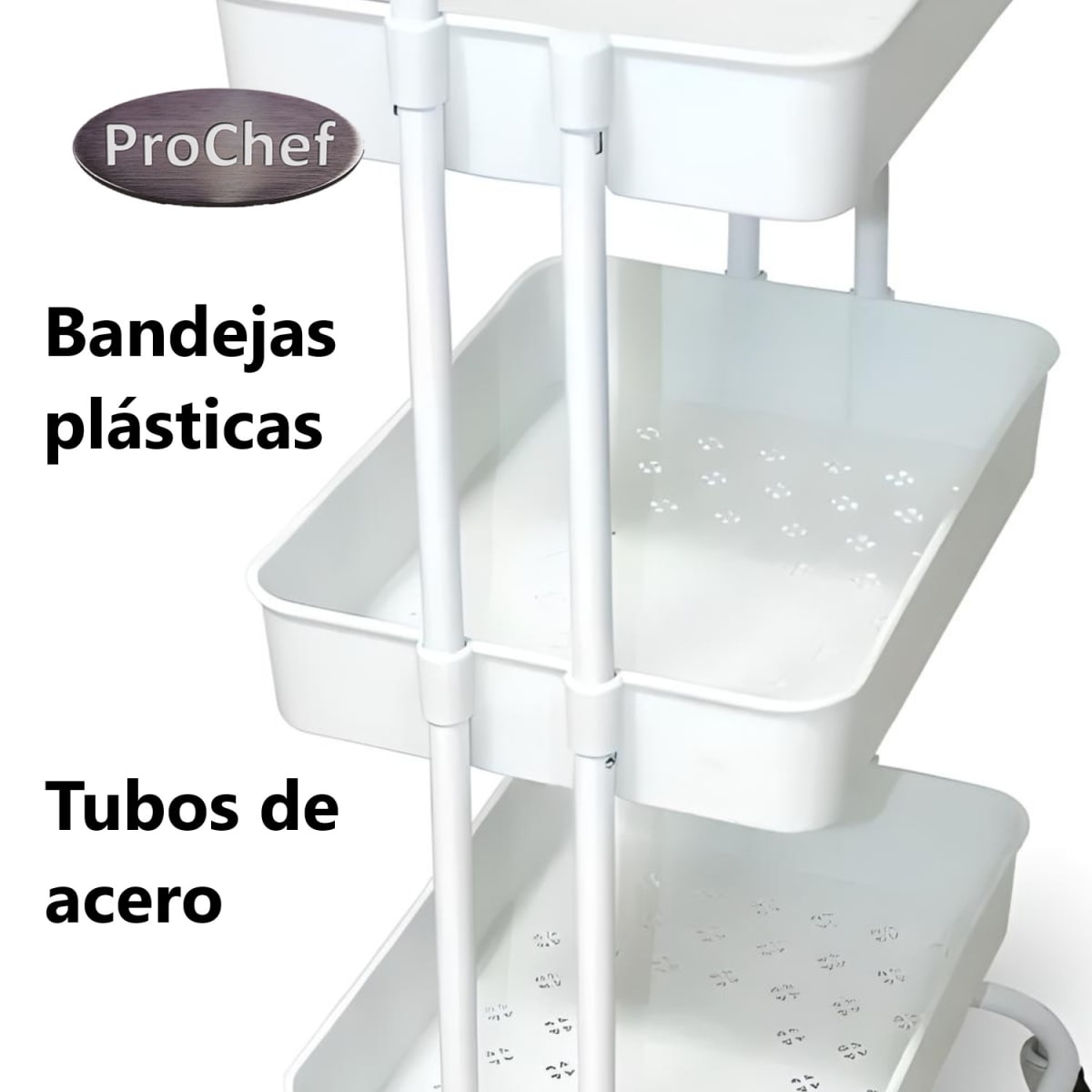 Carro Organizador Multiuso Blanco Bandejas Plásticas4