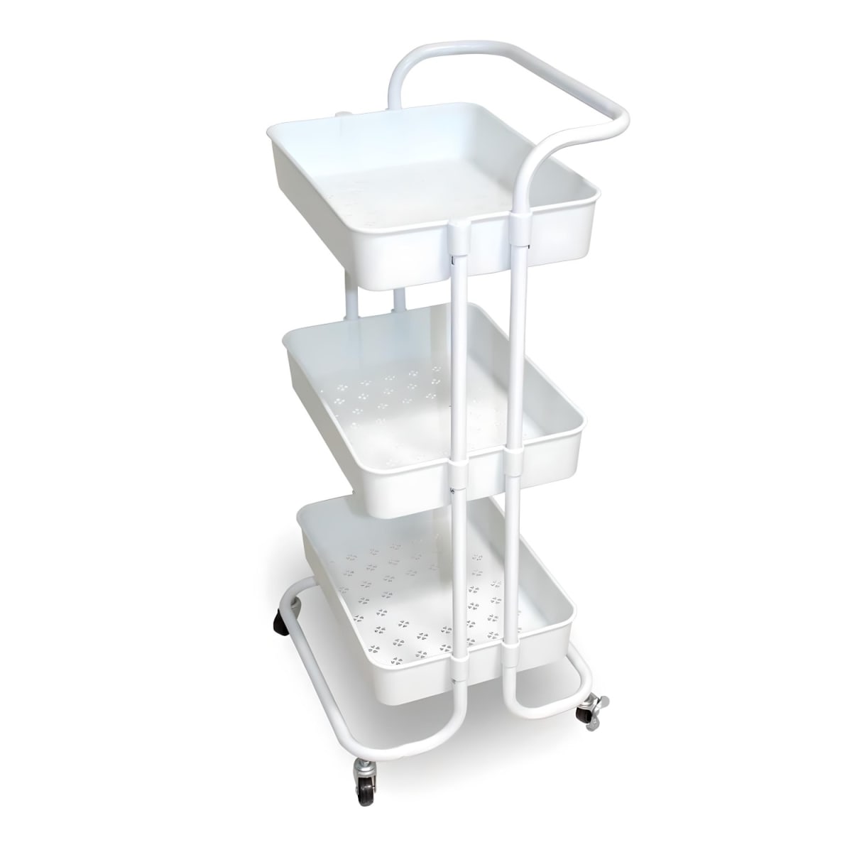 Carro Organizador Multiuso Blanco Bandejas Plásticas2