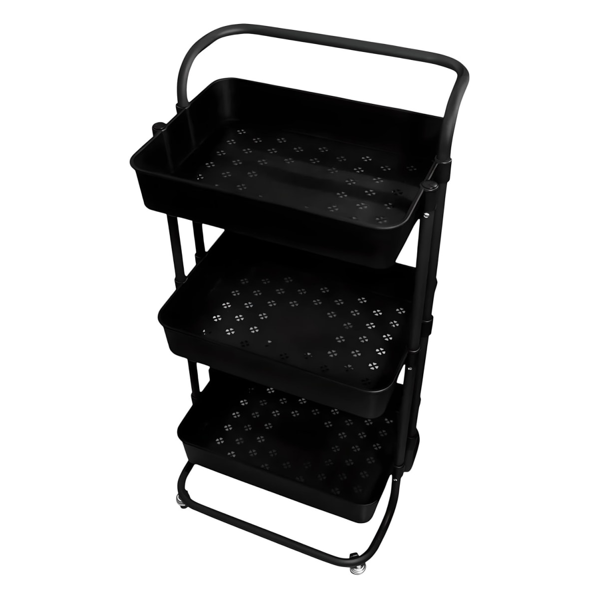 Carro Organizador Multiuso Negro Bandejas Plásticas3
