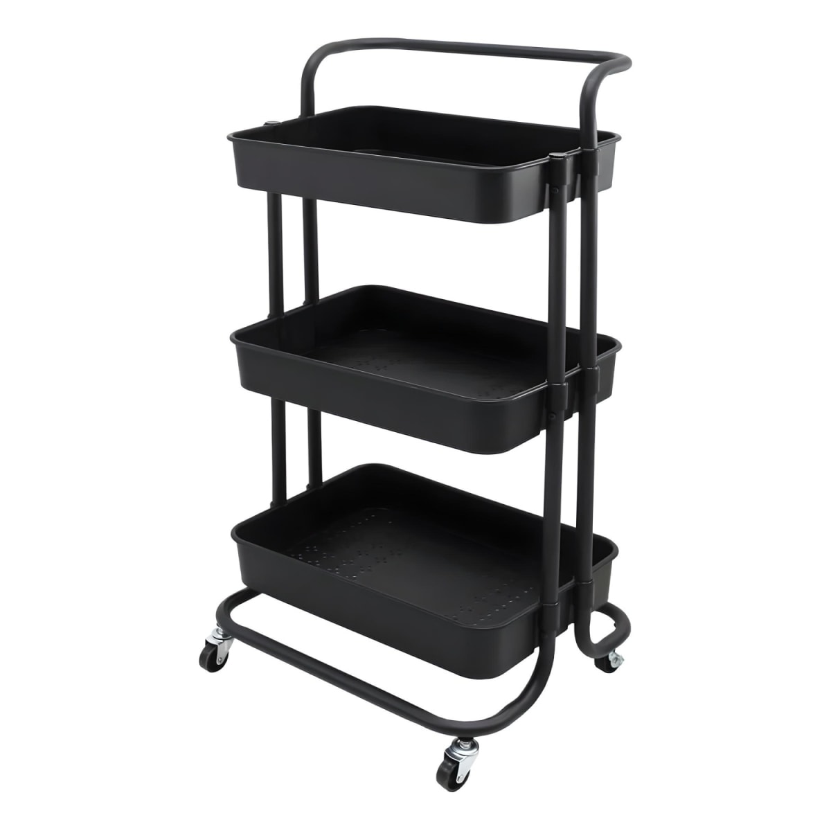 Carro Organizador Multiuso Negro Bandejas Plásticas2