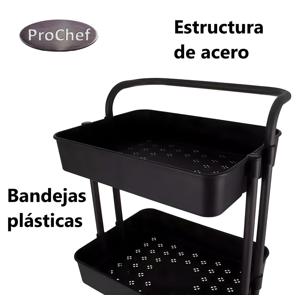 Carro Organizador Multiuso Negro Bandejas Plásticas6