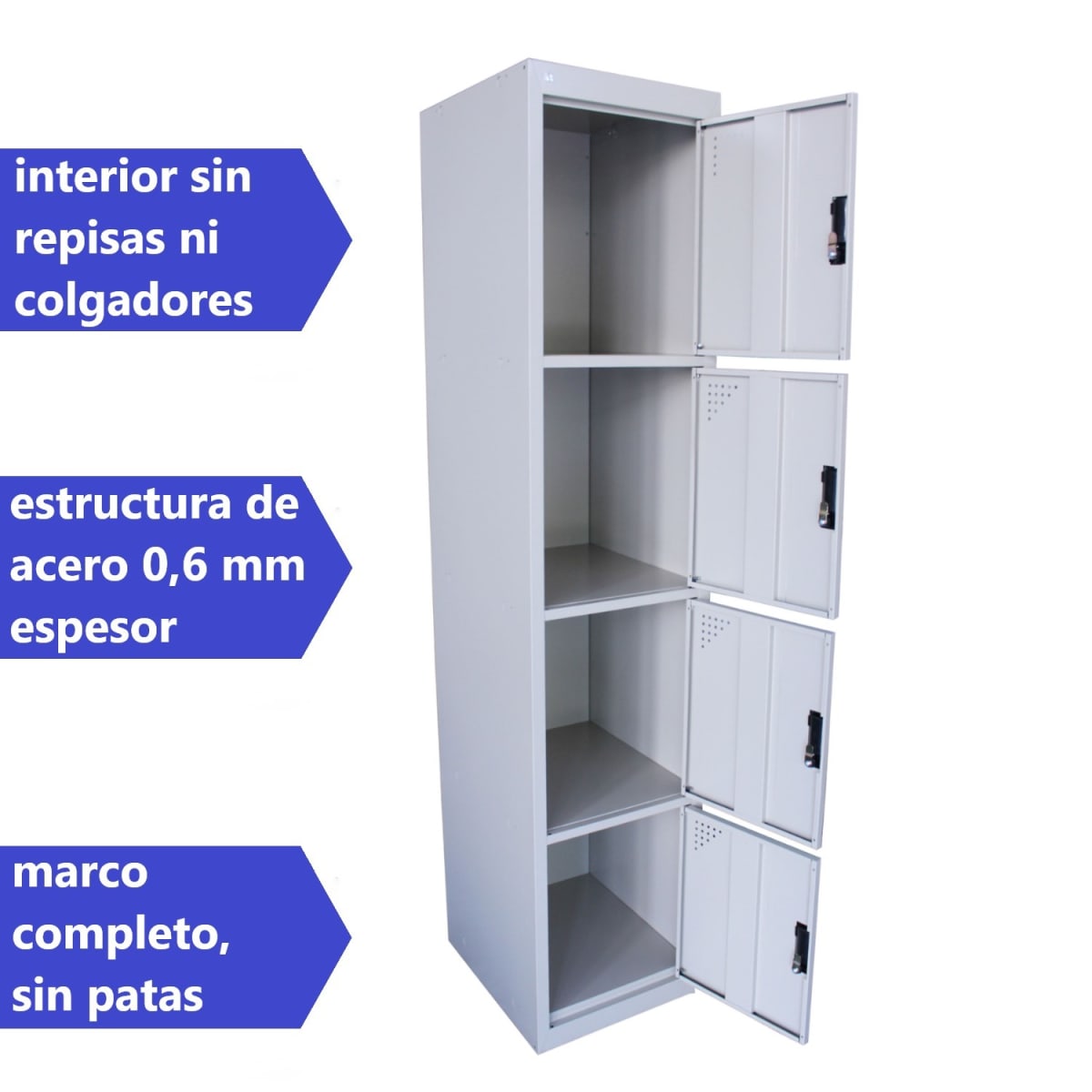 Locker Casillero Metálico 1 Cuerpo 4 Puertas4
