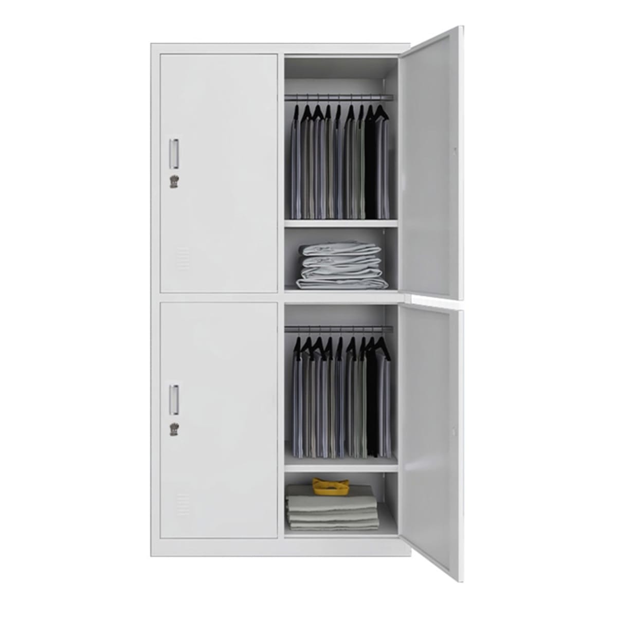 Locker Casillero Metalico 2 Cuerpos 4 Puertas con Patas2