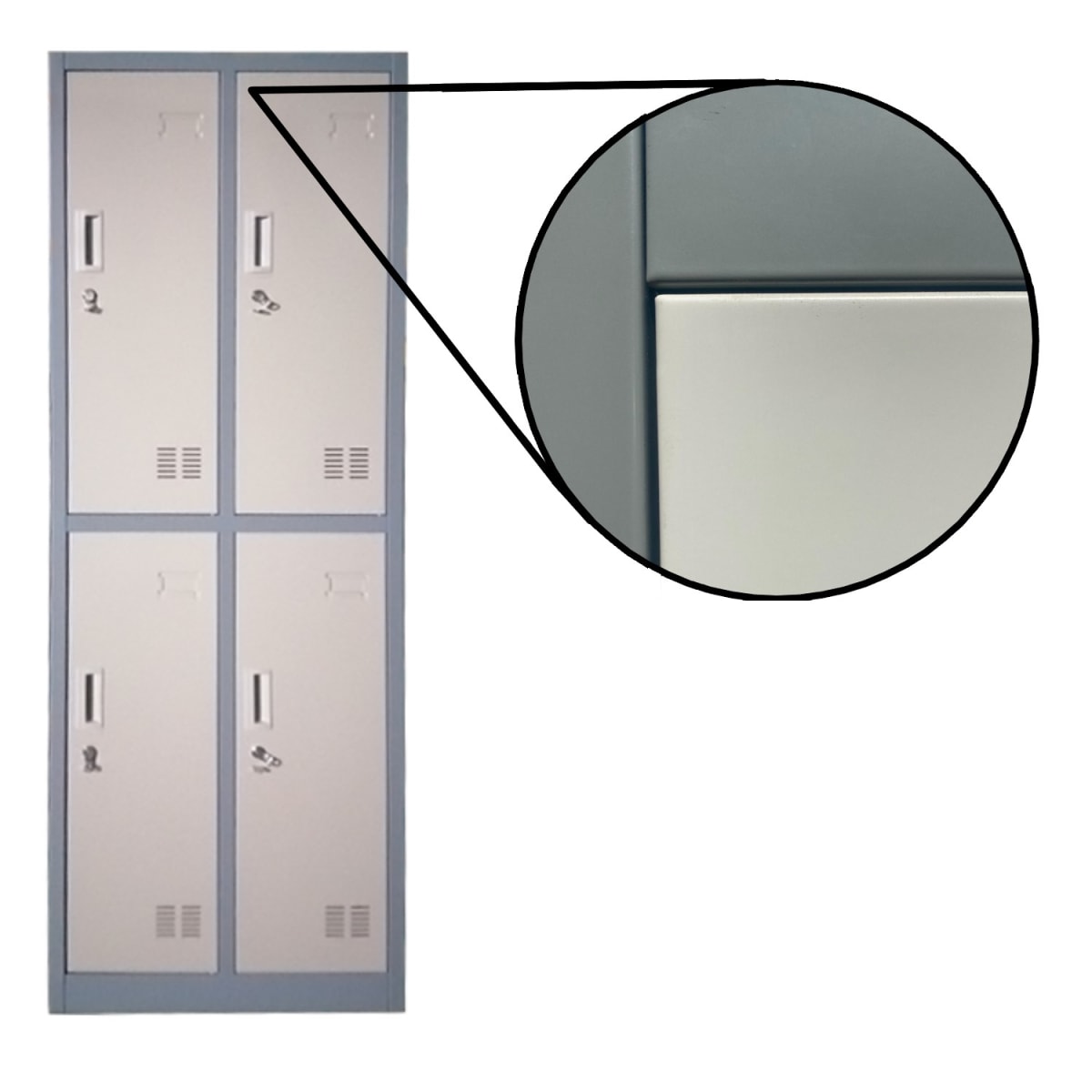Locker Casillero Metalico 2 Cuerpos 4 Puertas con Patas5