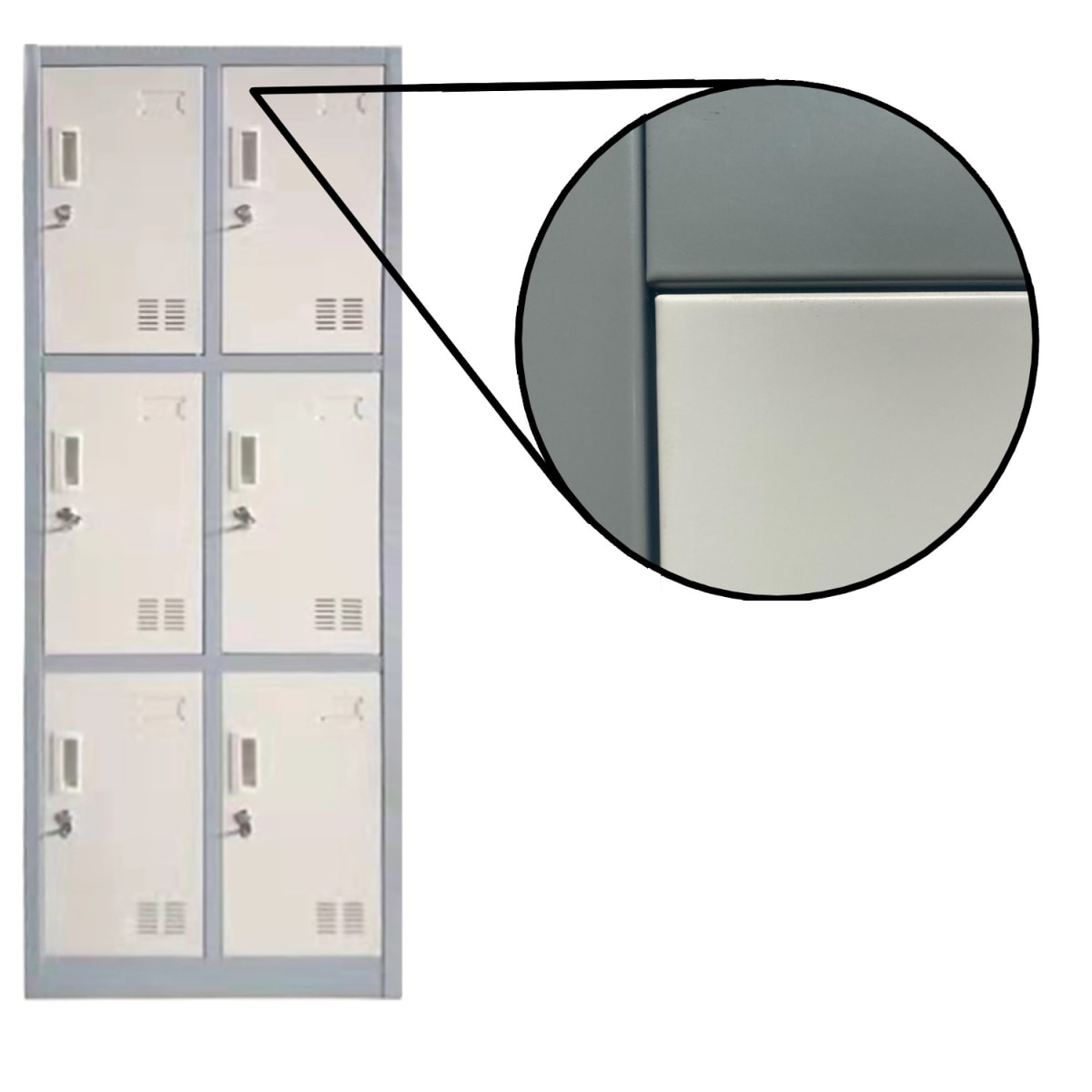 Locker Casillero Metalico 2 Cuerpos 6 Puertas con Patas4