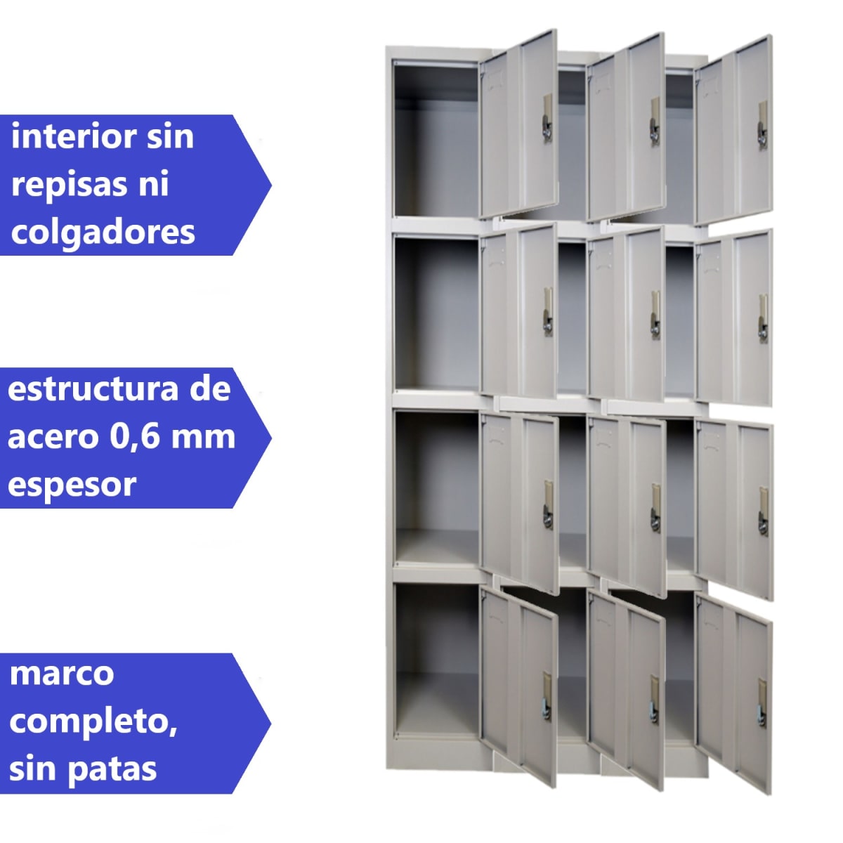 Locker Casillero Metalico 3 Cuerpos 12 Puertas4