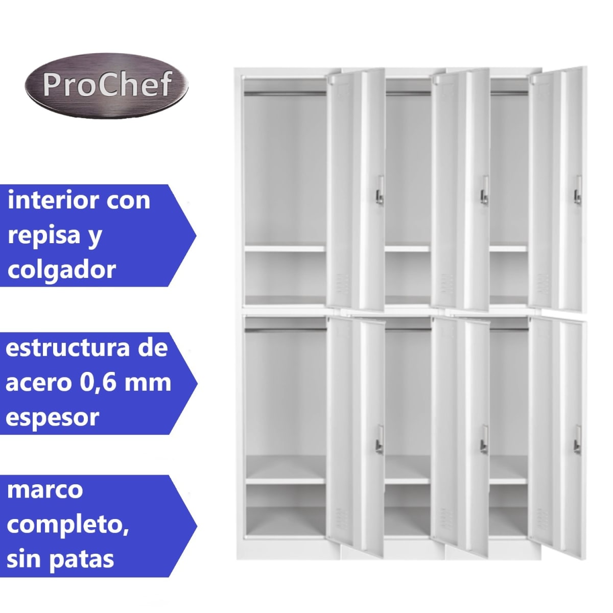 Locker Casillero Metálico 3 Cuerpos 6 Puertas4