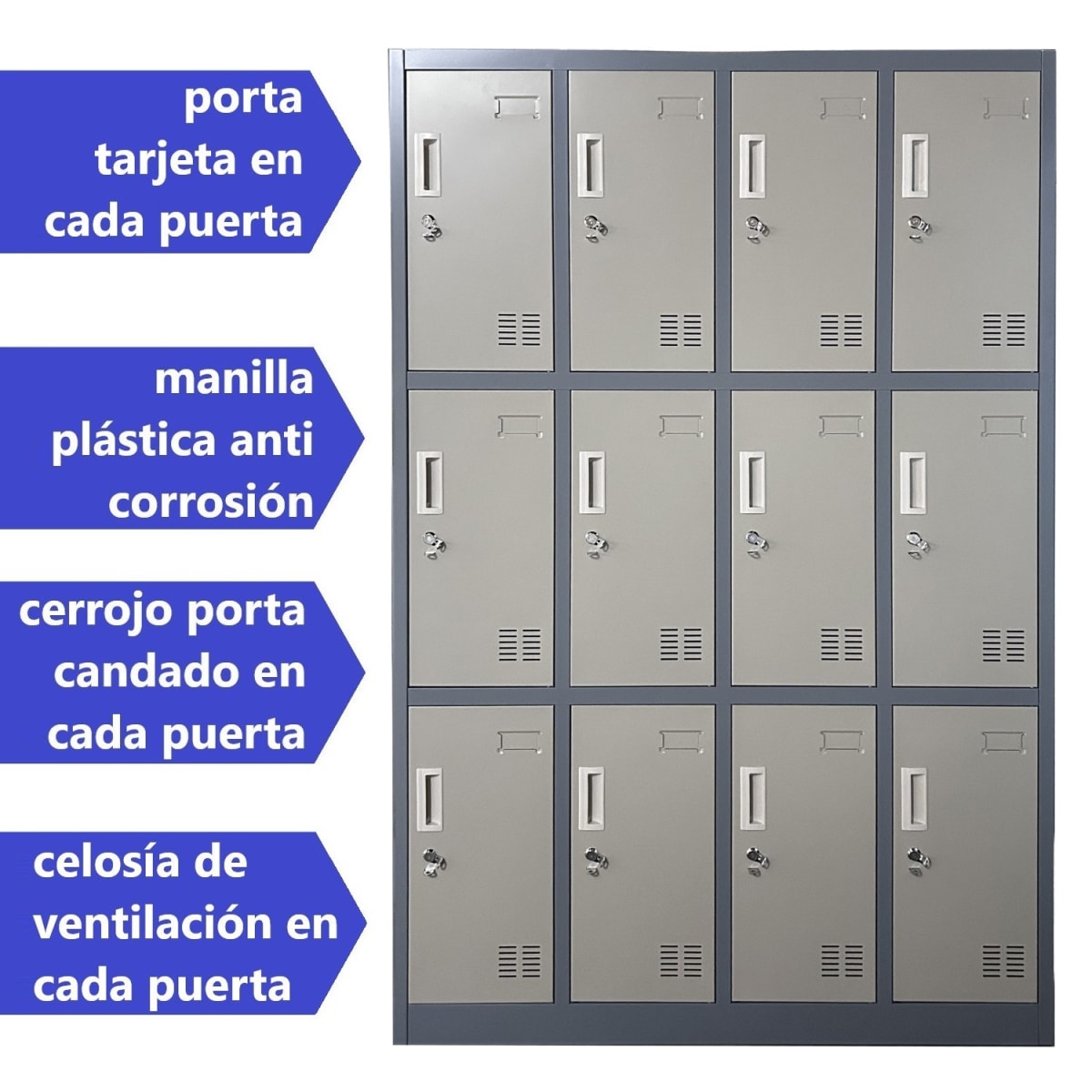 Locker Casillero Metálico 4 cuerpos 12 puertas3