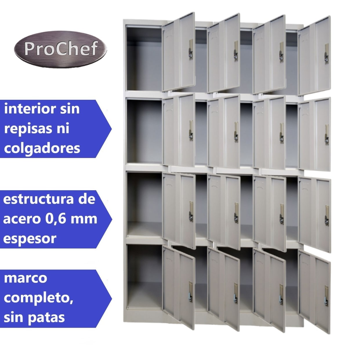 Locker Casillero Metálico 4 cuerpos 16 puertas4