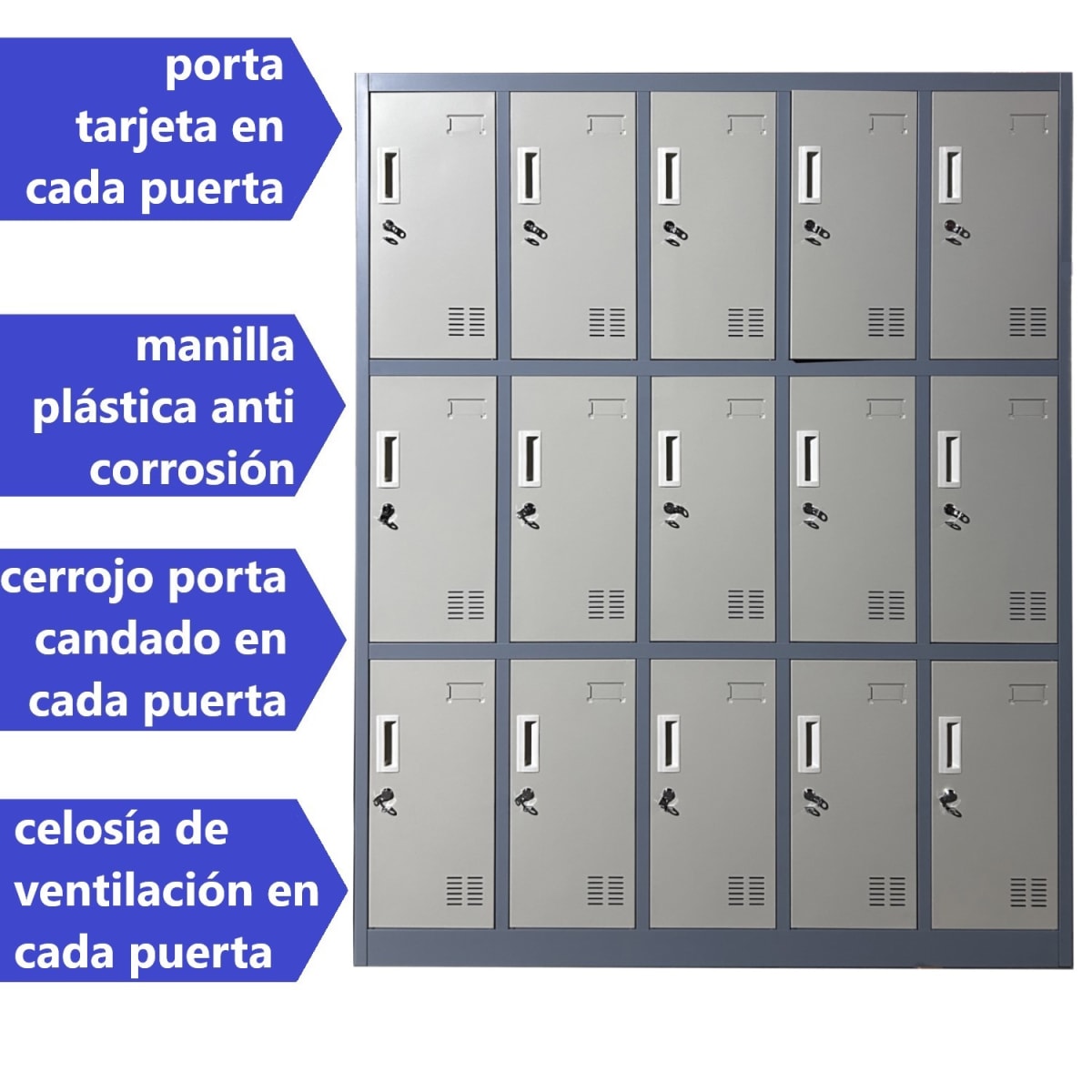 Locker Casillero Metálico 5 cuerpos 15 puertas3