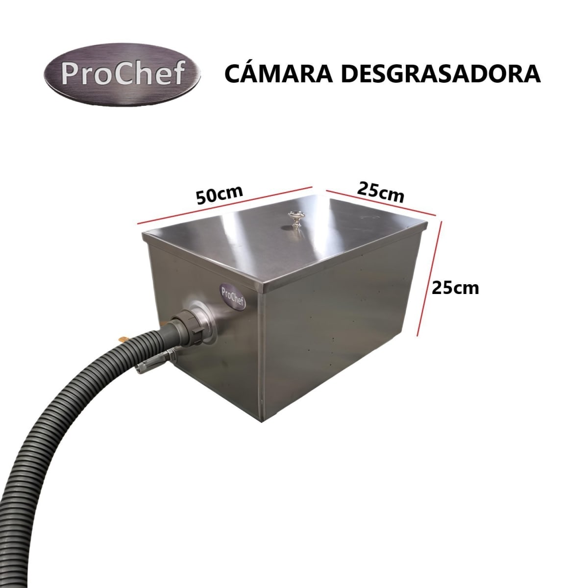 Cámara Desgrasadora 31 Lt. 50x25x25 cm. Acero Inoxidable5