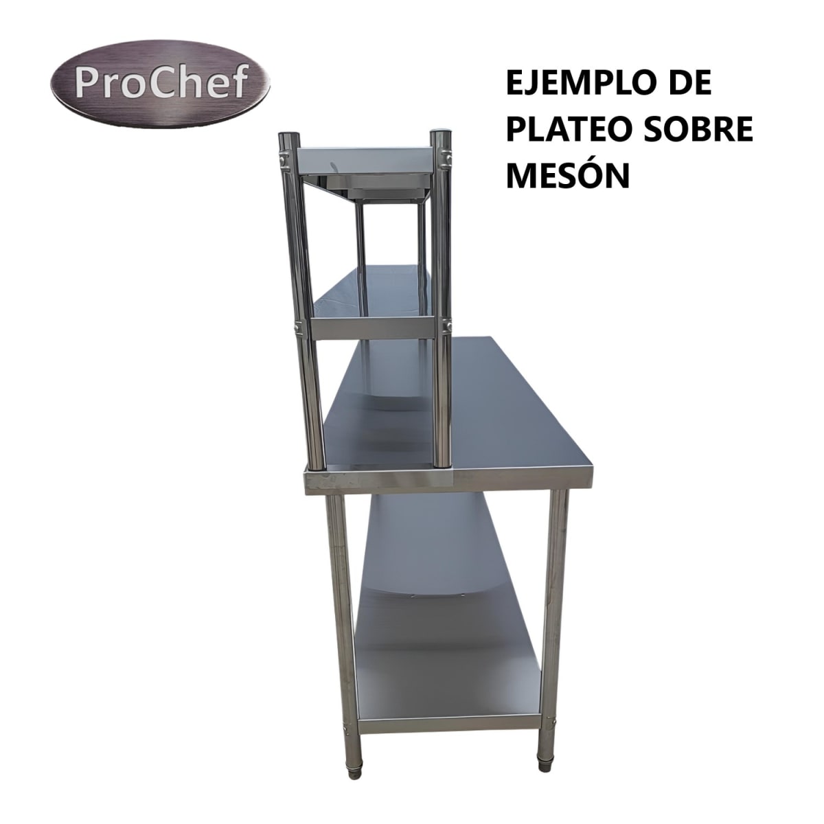 Plateo o Pasa Platos Doble 180x30x60 Cm Acero Inoxidable7