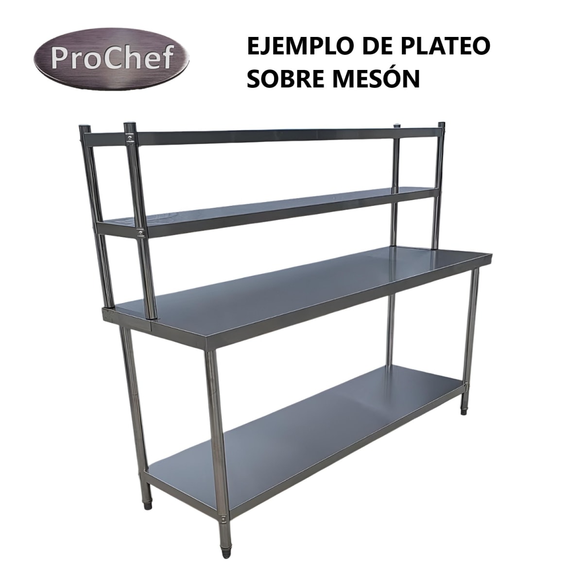 Plateo o Pasa Platos Doble 180x30x60 Cm Acero Inoxidable8