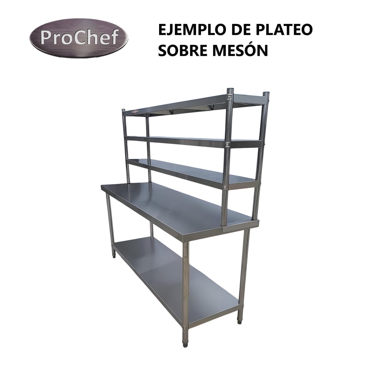 Plateo o Pasa Platos Triple 180x30x75 Cm Acero Inoxidable6